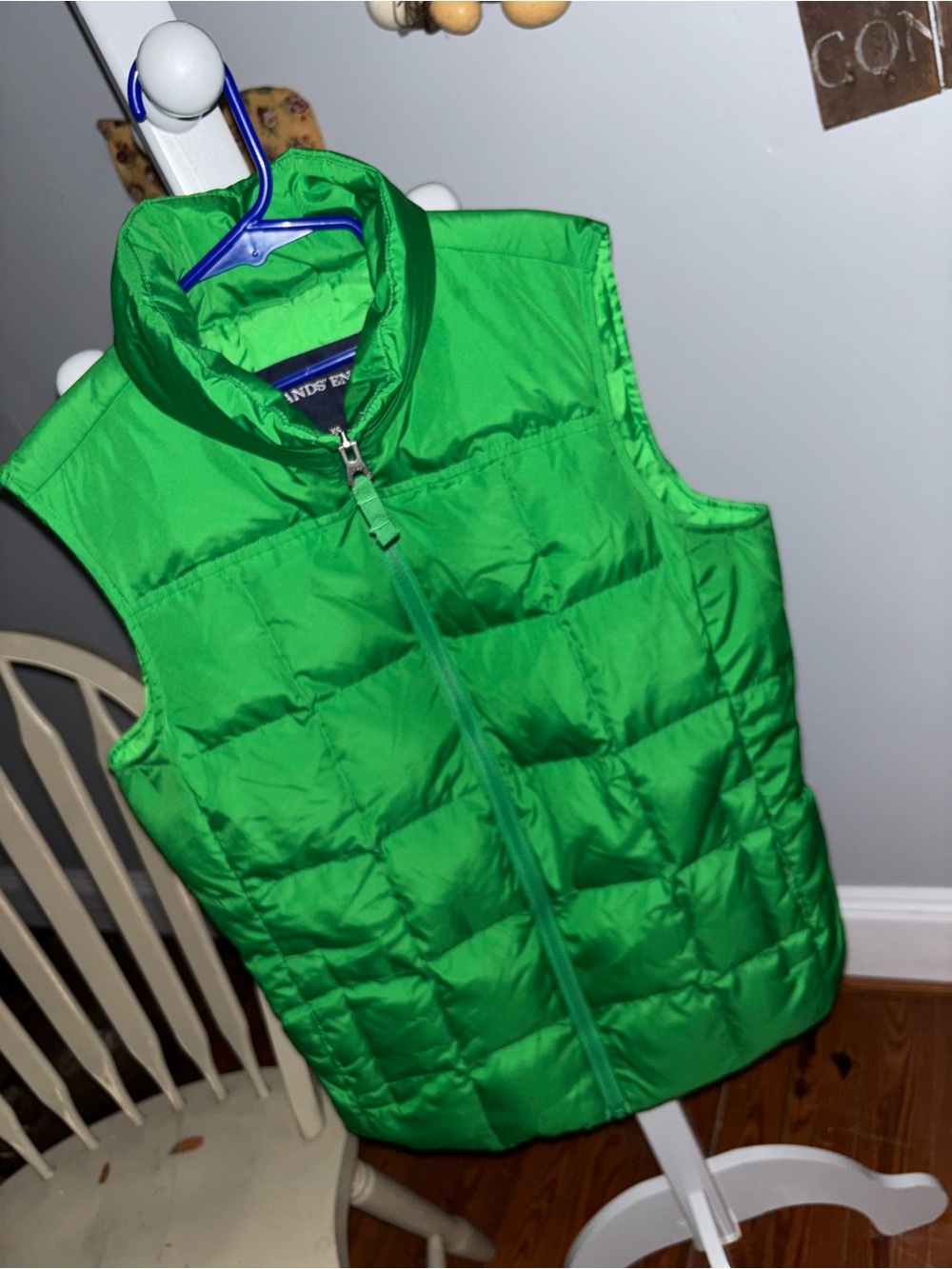 Lands' End Bright  Down Green Quilted Puffer Vest
